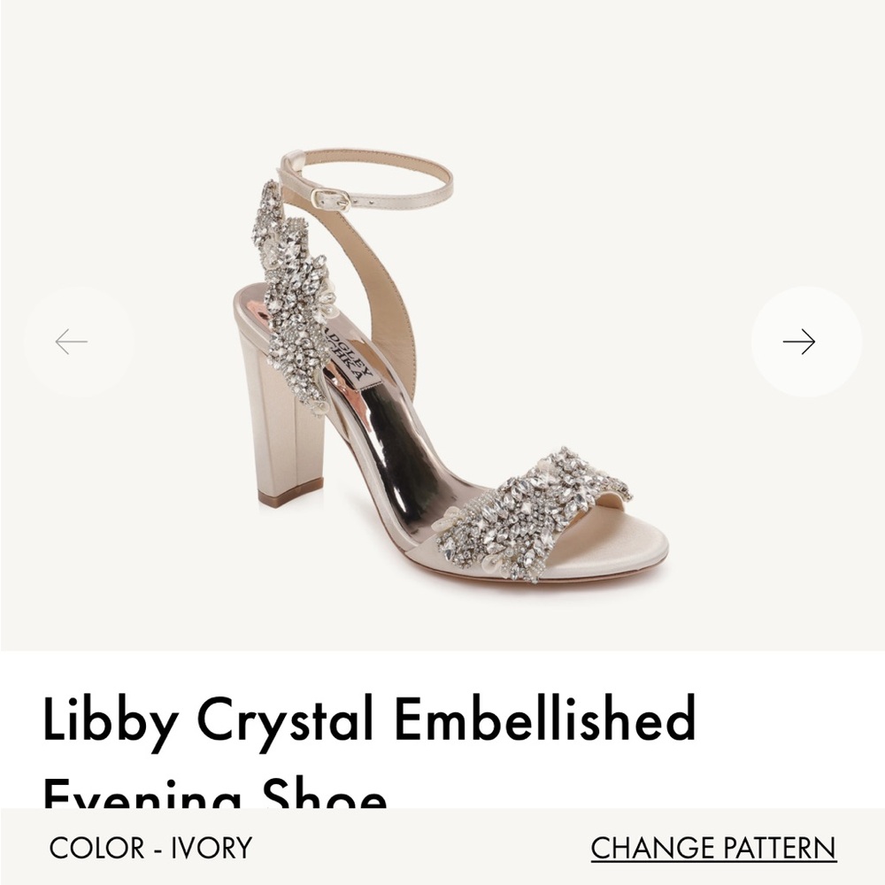 Badgley Mischka Ivory Crystal Embellished Heels